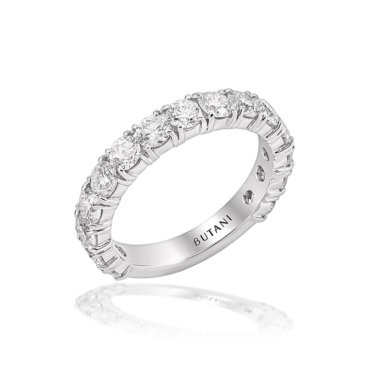 Eternity Band Ring in 18K White Gold with Brilliant Diamonds, 2.4cts
