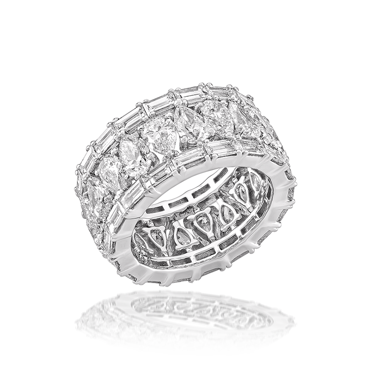Trés Eternity Ring in 18K White Gold with Diamonds, 9.97cts