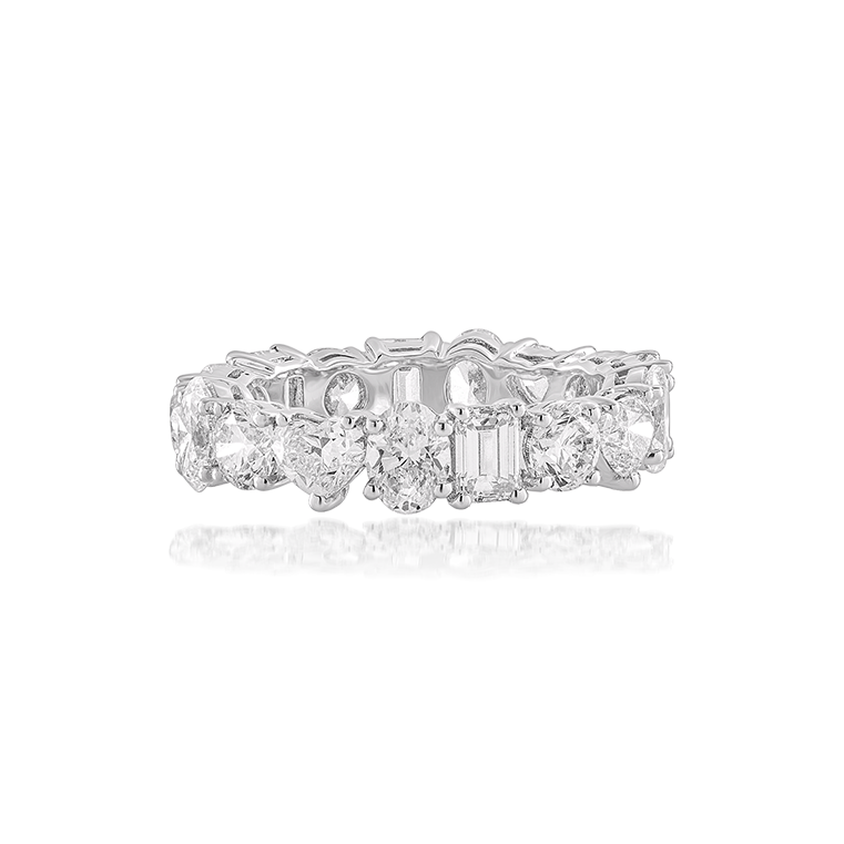 Edge Eternity Ring in 18K White Gold with Diamonds, 5.3cts 2